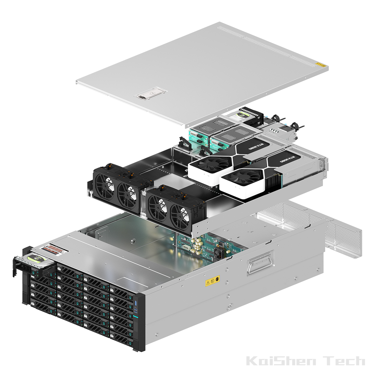 Efficient server rack system with redundant cooling